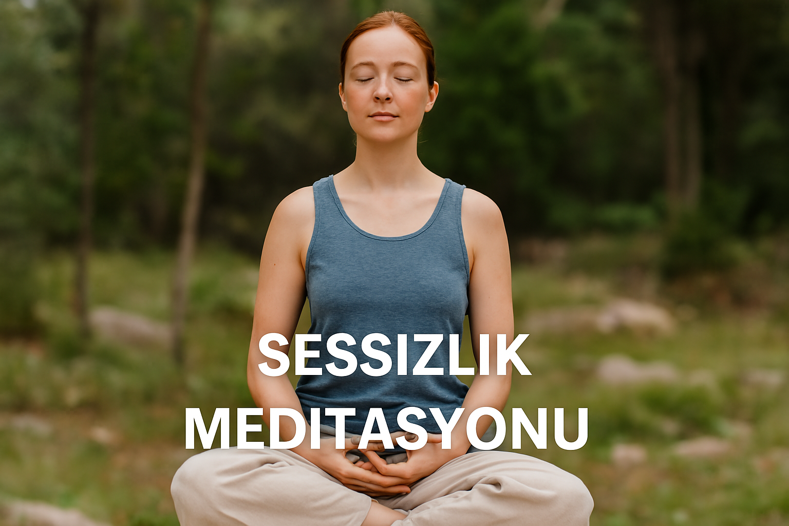 sessizlik meditasyonu uygulayan kadın